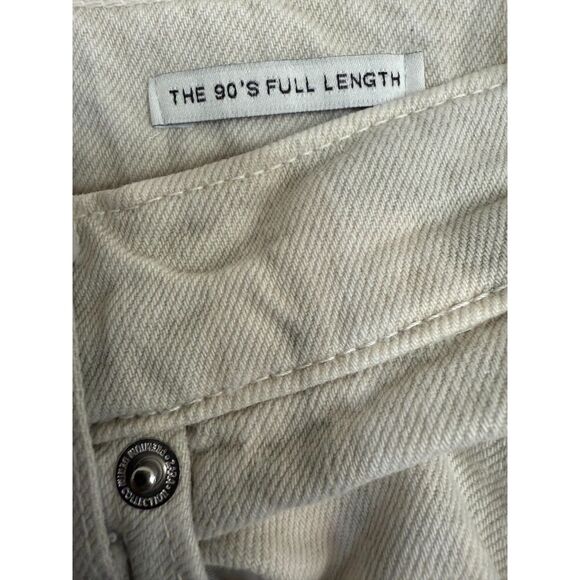 VTG Zara High Waist Wide Leg Cream Color Wave Pattern Leg Jeans Size EU40, US 8 - Picture 6 of 8